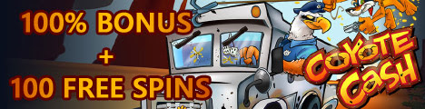 100% Bonus + 100 Free Spins on Coyote Cash Slot at Silver Sands Casino