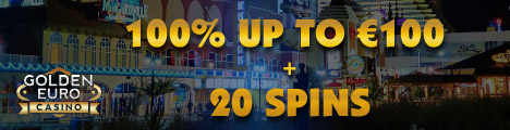 100% up to €100 & 20 Spins at Golden Euro Casino